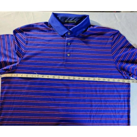 Greyson Polo Shirt Mens XL‎ Purple Striped Short Sleeve Golf Performance NWOT - Picture 7 of 11